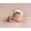FOR ORDER - Ivory Rustic Bear Bonnet with Bow