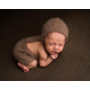 Brown Newborn Mohair Bonnet
