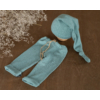 Sea Blue Newborn Set: Pants and Sleepy Hat