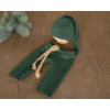 Deep Green Newborn Set: Pants and Sleepy Hat