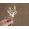 Dried Flower Boutonniere - white-beige