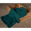 Petrol green mohair knitted Wrap 150cm (59 in)  or set with the matching newborn Bonnet