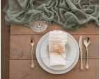 PRE-ORDER Gauze / Cheesecloth Table Runner Forest Green