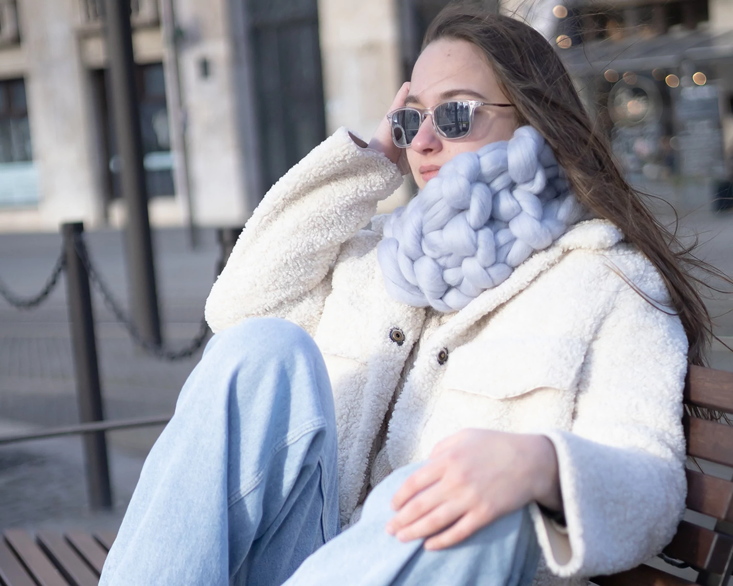 Chunky Knitted Infinity Scarf