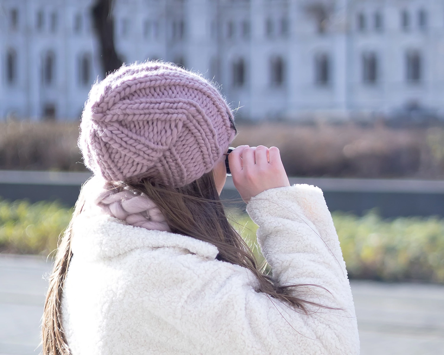 Hand knitted, chunky women slouchy beanie