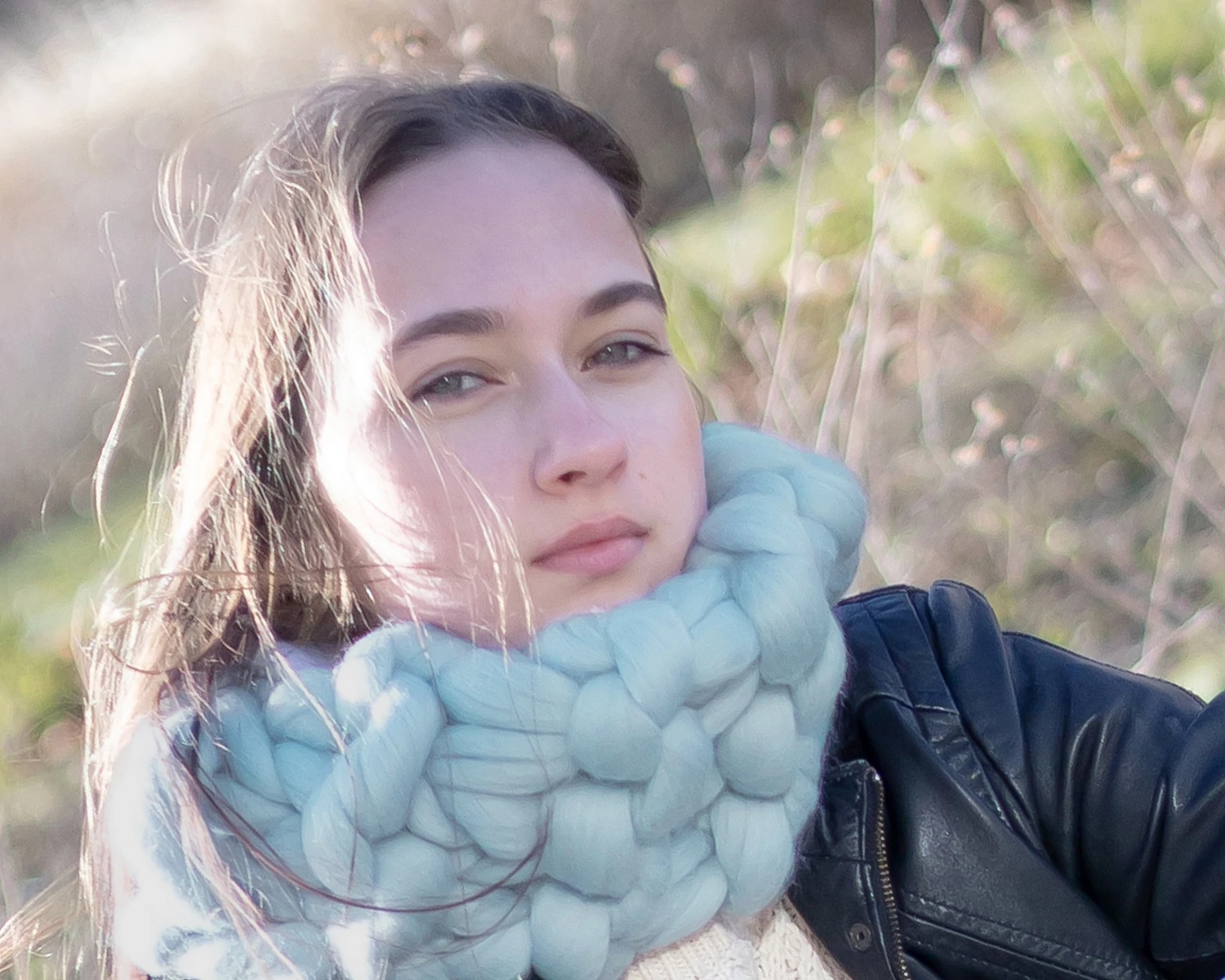 Extra vastag női gyapjú körsál / csősál