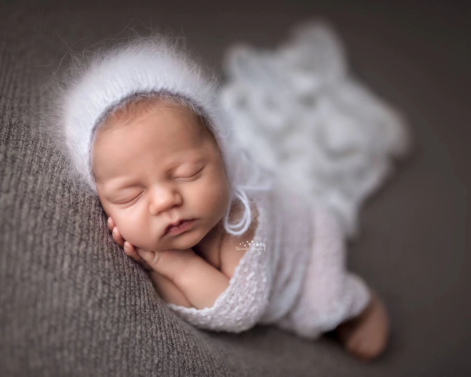 PRE-ORDER White Angora Bonnet