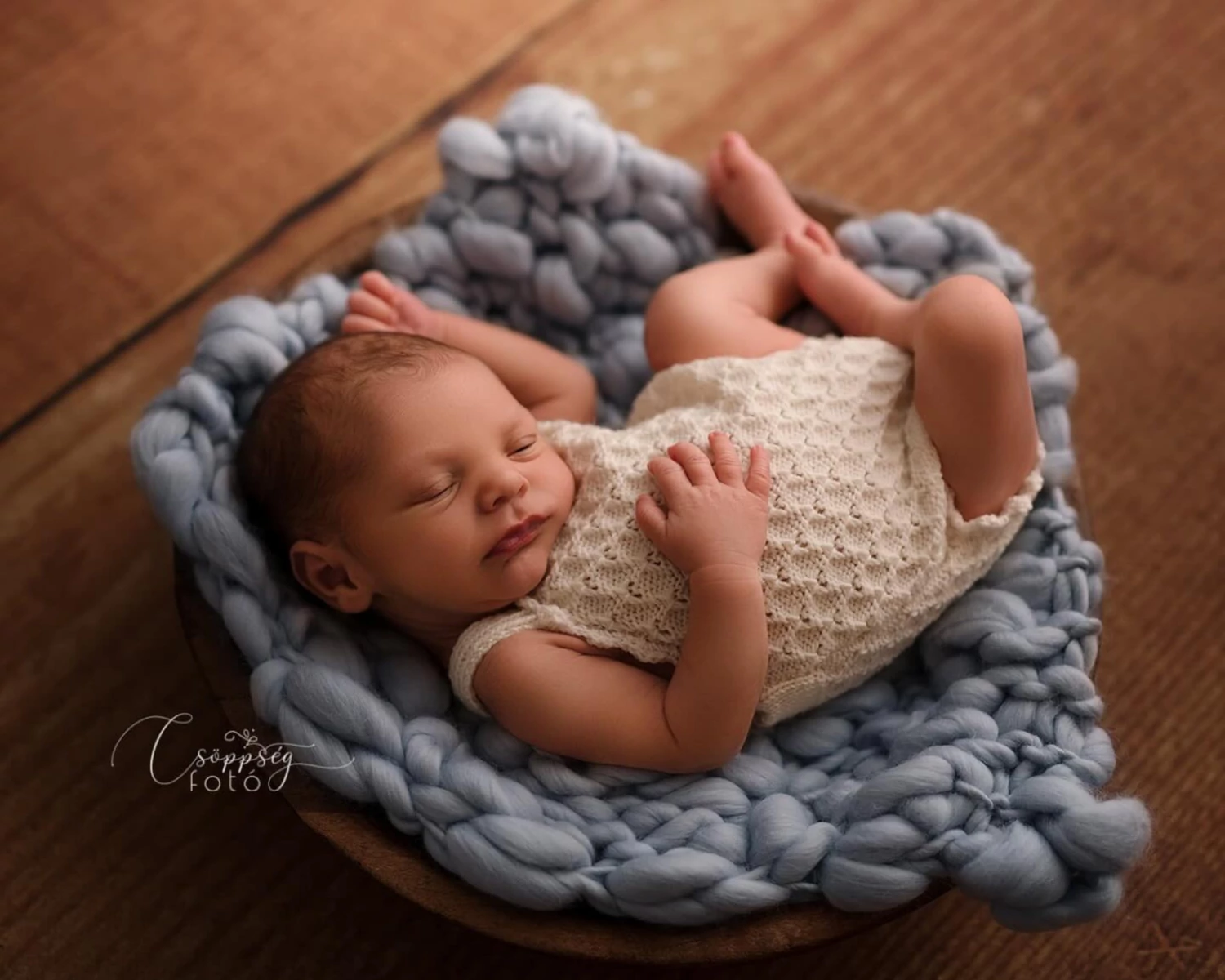 Light Blue Handspun Wool Blanket - Layer