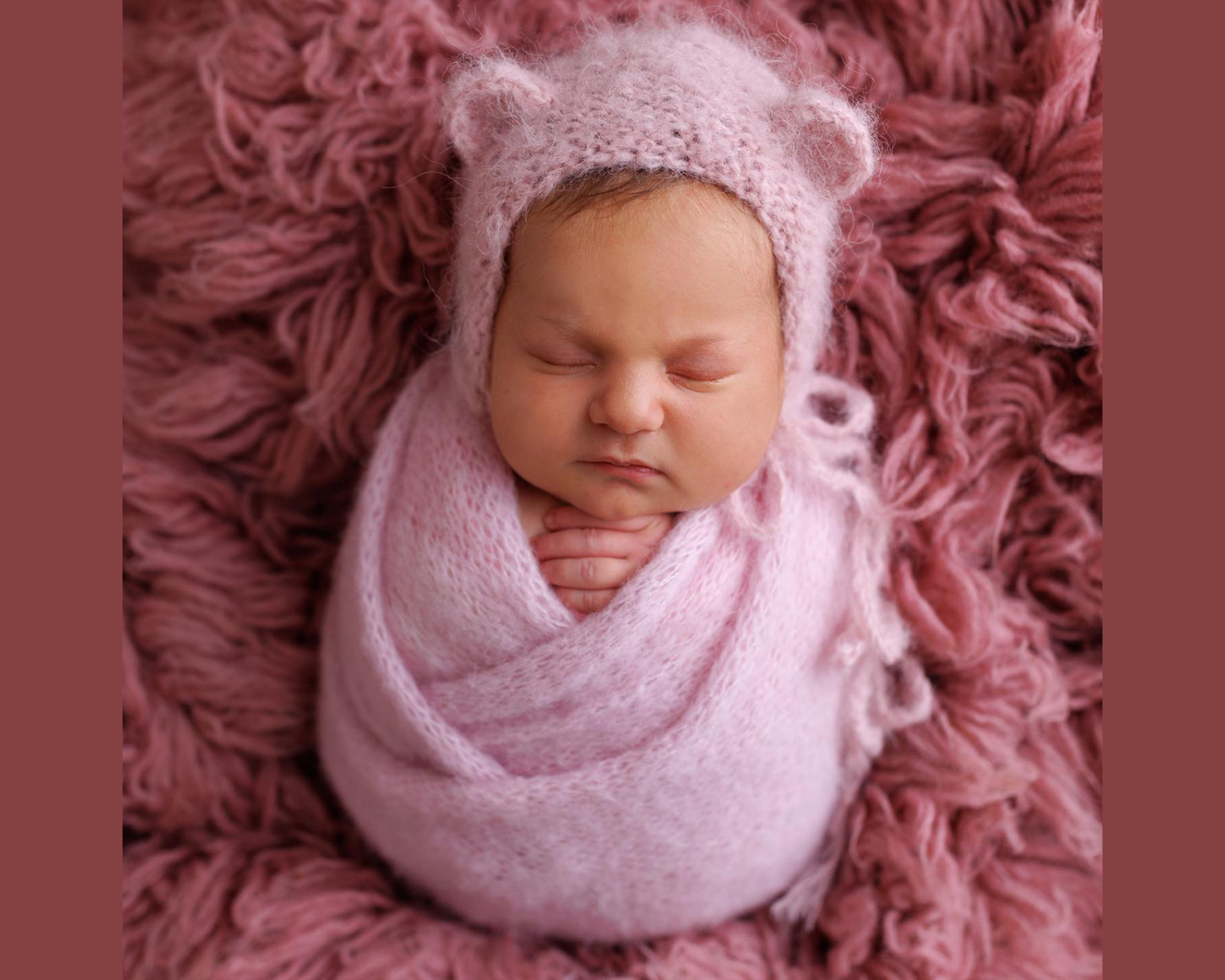 Pale pink mohair knitted Wrap 150cm (59 in) or set with the matching newborn Bonnet