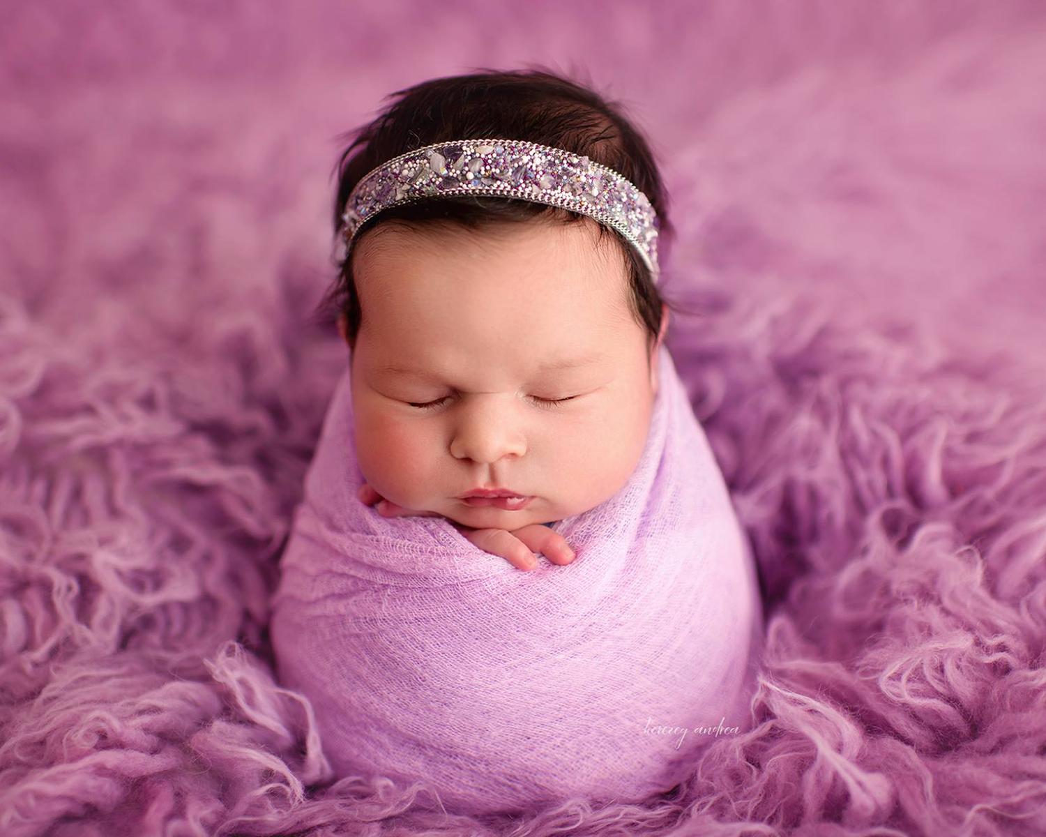 Headband with Stones, Purple Pink