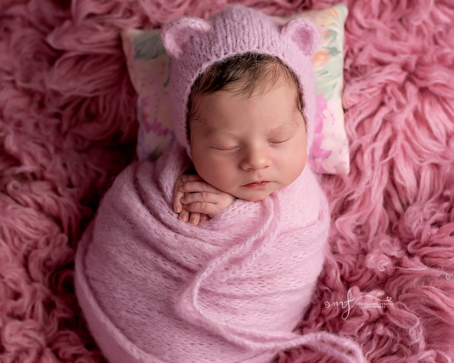 Pale pink mohair knitted Wrap 150cm (59 in) or set with the matching newborn Bonnet