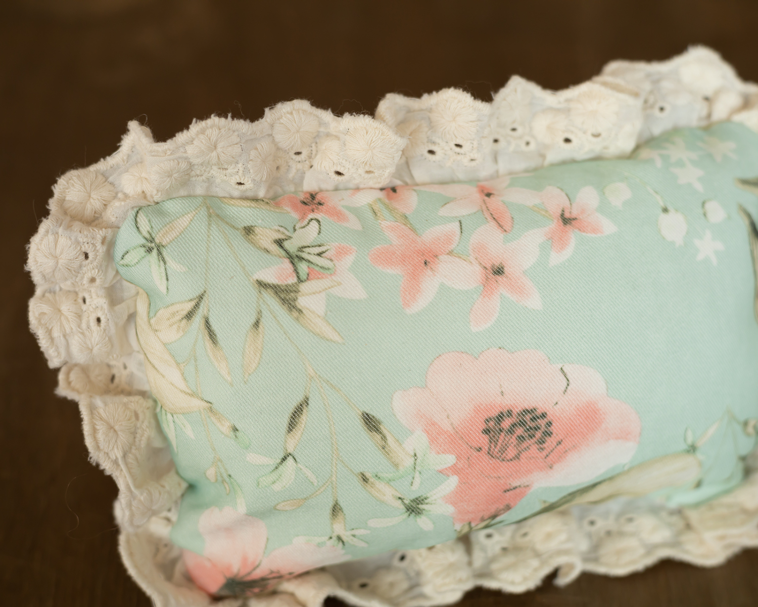 Floral Mint Set: Posing Pillow and Newborn Headband