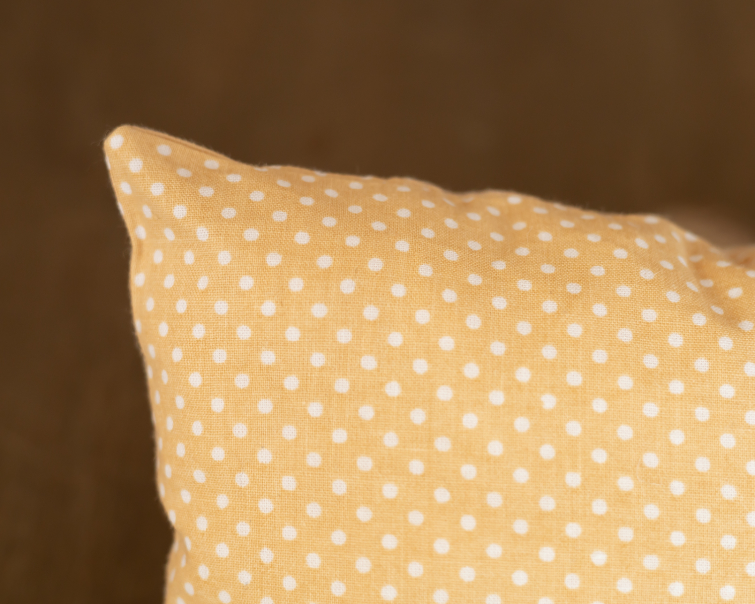 Polka Dot Beige - YellowSet: Pillow and Headband