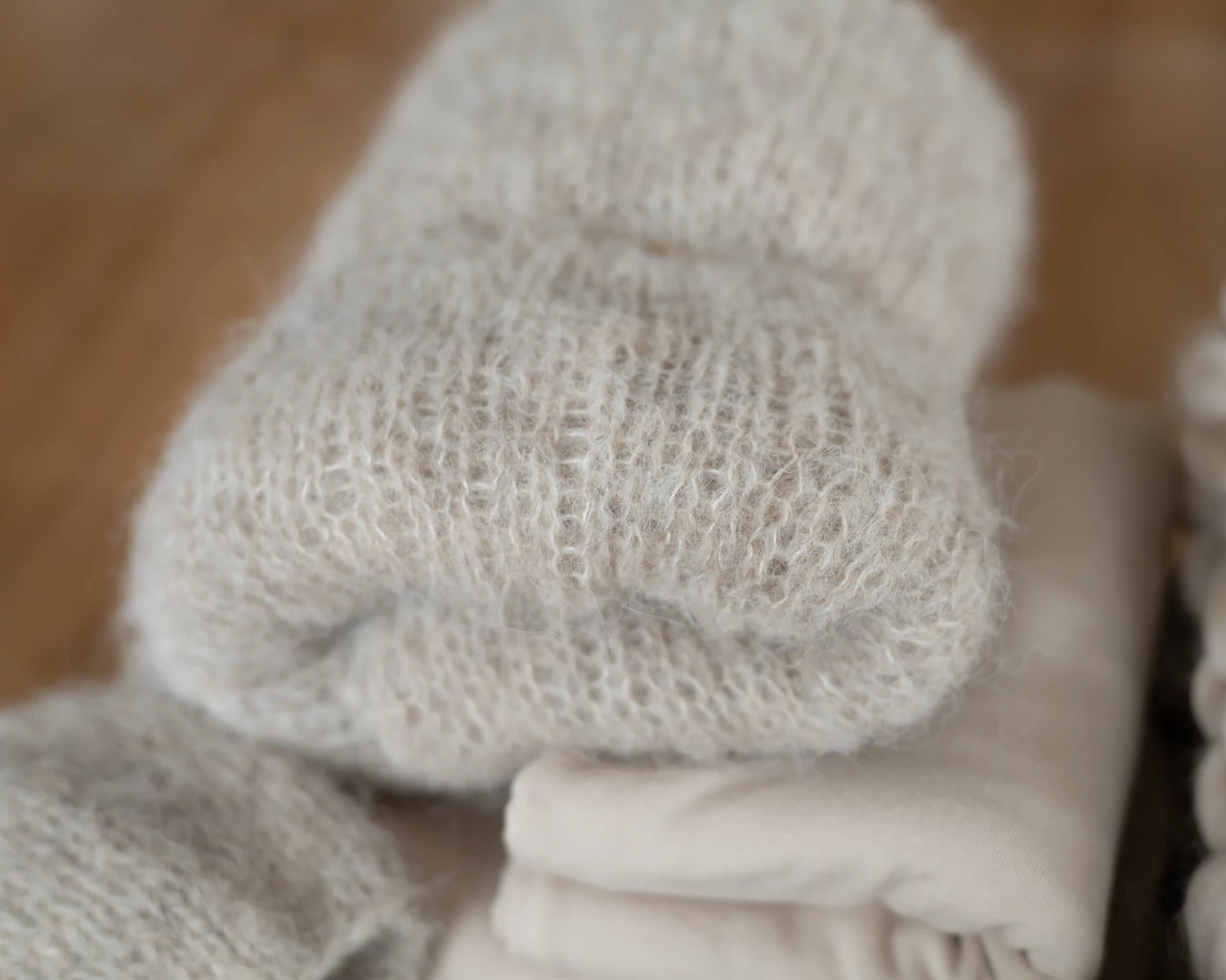 PRE-ORDER Eight-piece Unisex Sand-Beige Beginner Set: Layer, Wrap, Bonnet, Headband, Backdrop, etc