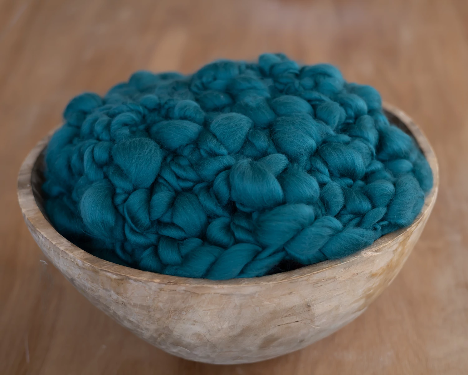 Petrol Green Chunky  Wool Blanket / Layer, Oval - Newborn Photography Prop