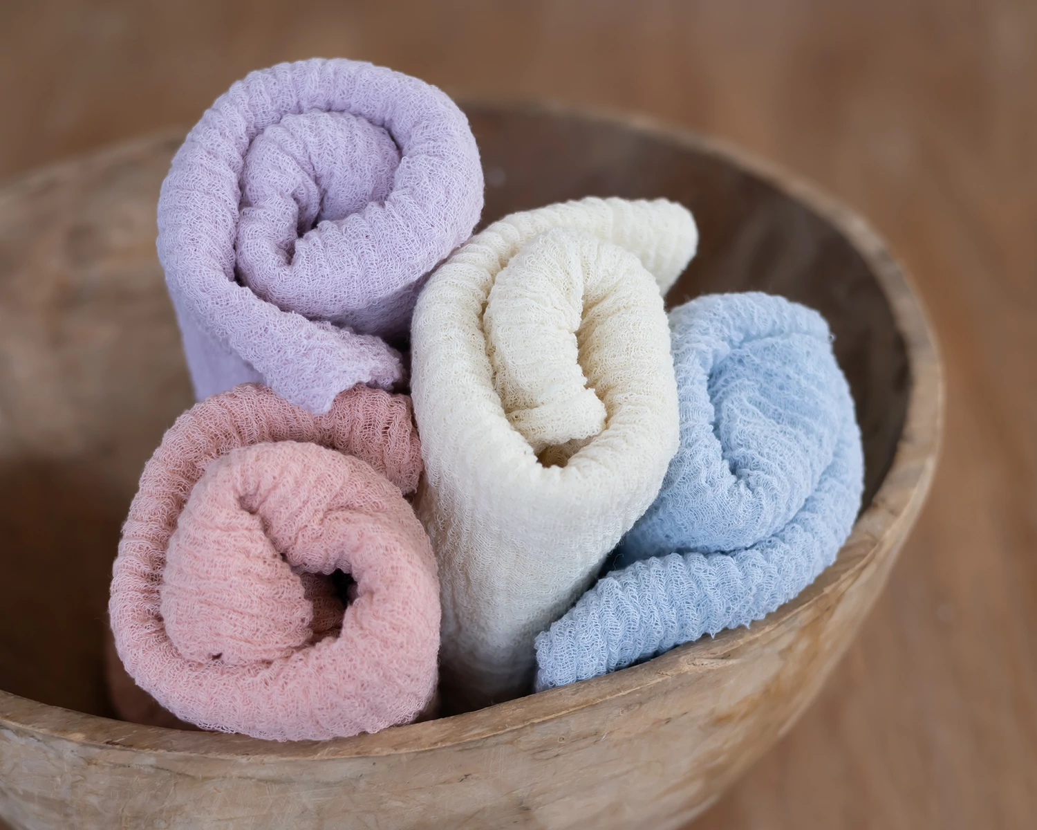 Four-Piece Pastel Extra Long Gauze Wrap Set - Marshmallow