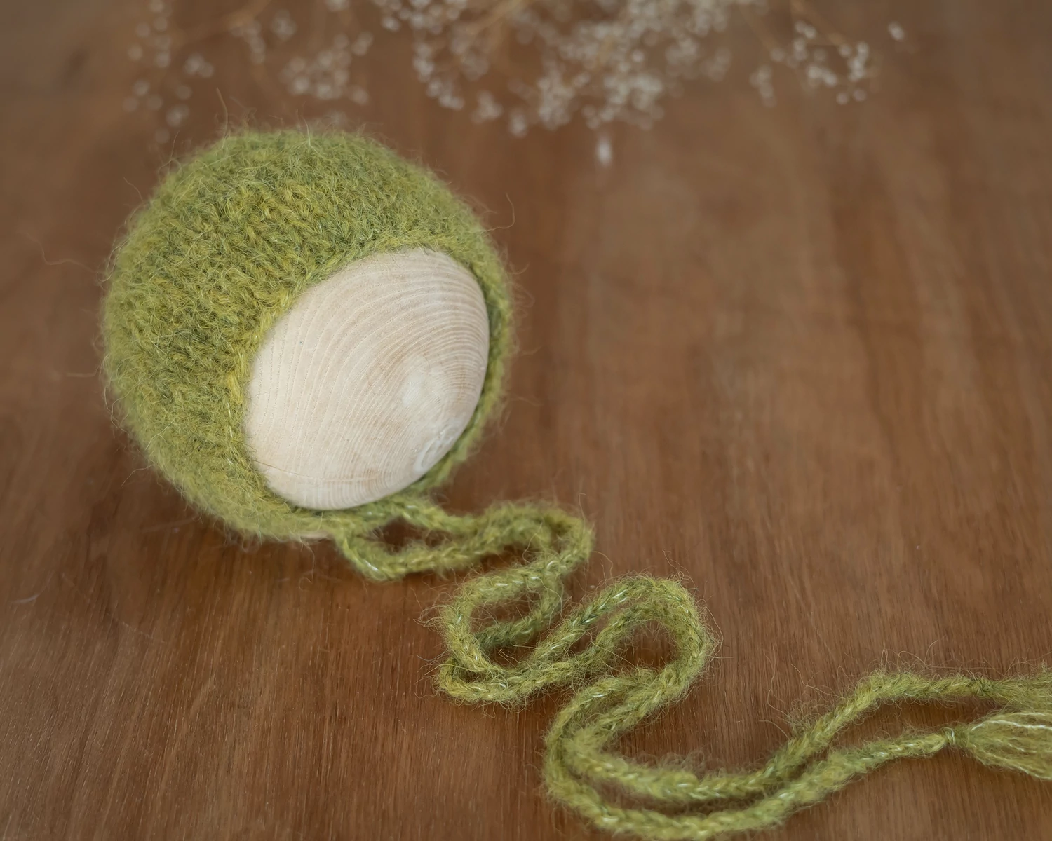 Kiwi zöld újszülött mohair bonnet