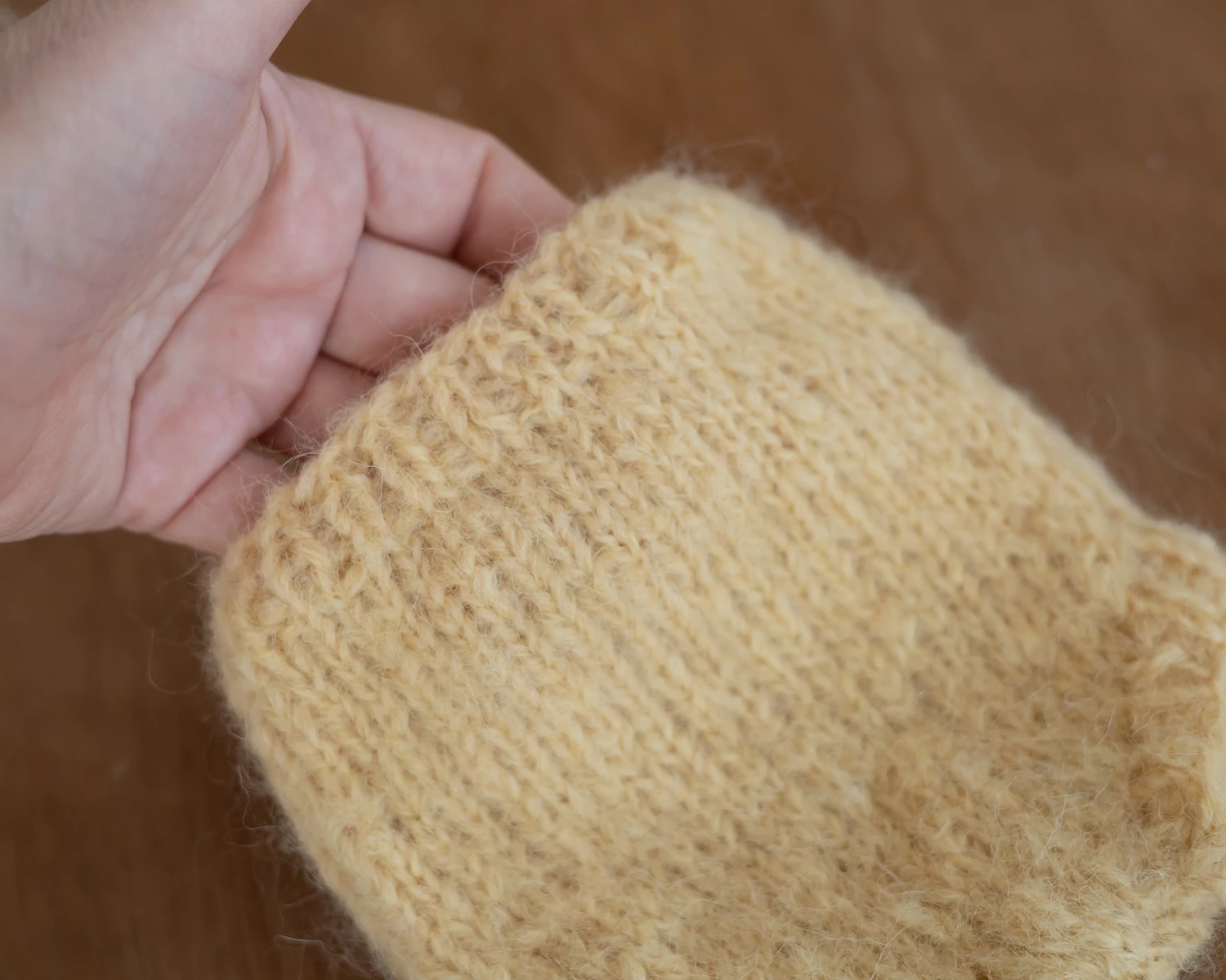 Sárga mohair újszülött kötött bugyi - pelenkatakaró