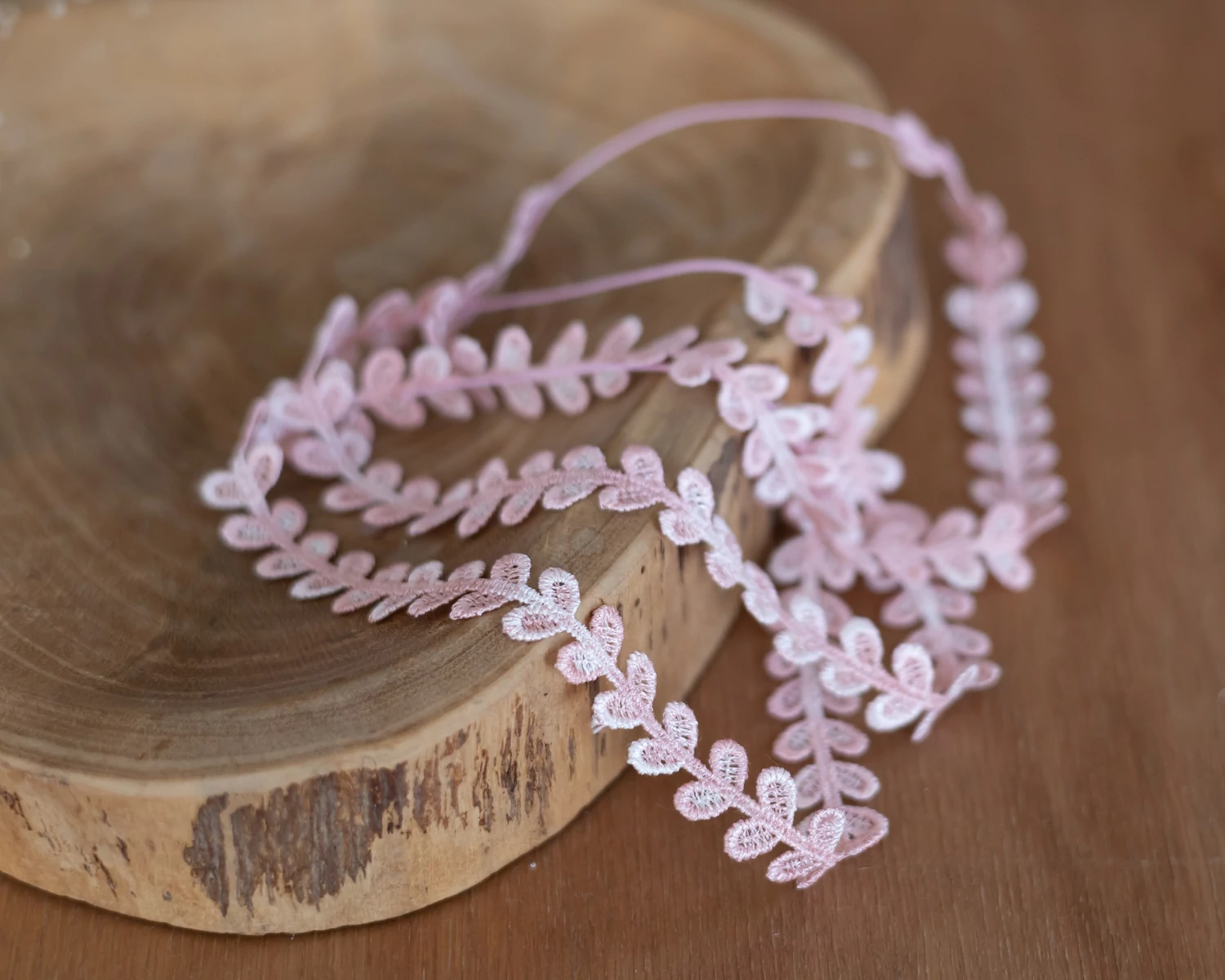 Rózsa leveles fejpánt - újszülött méret