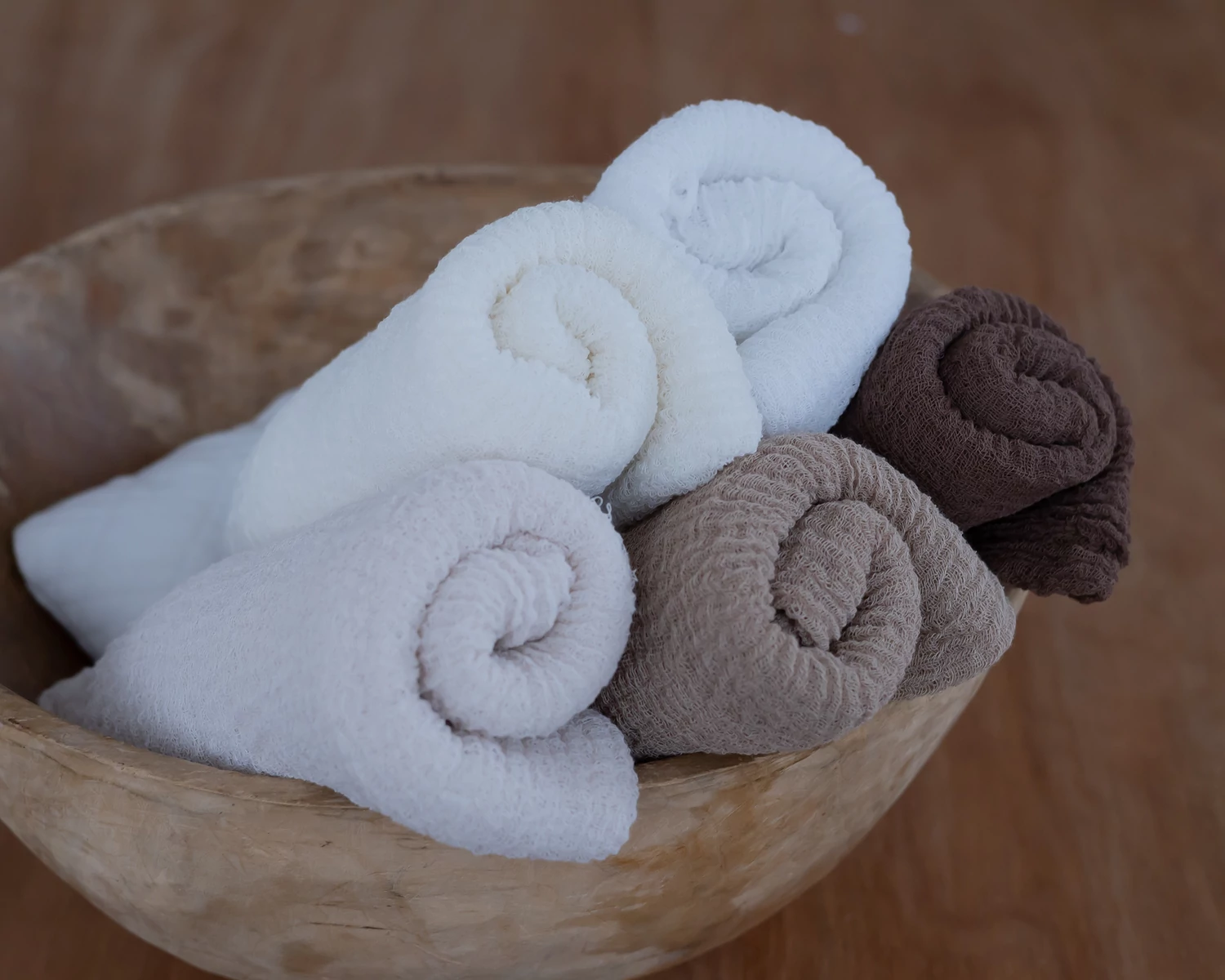 Ötrészes,  extra hosszú géz wrap szett - Natúr színek