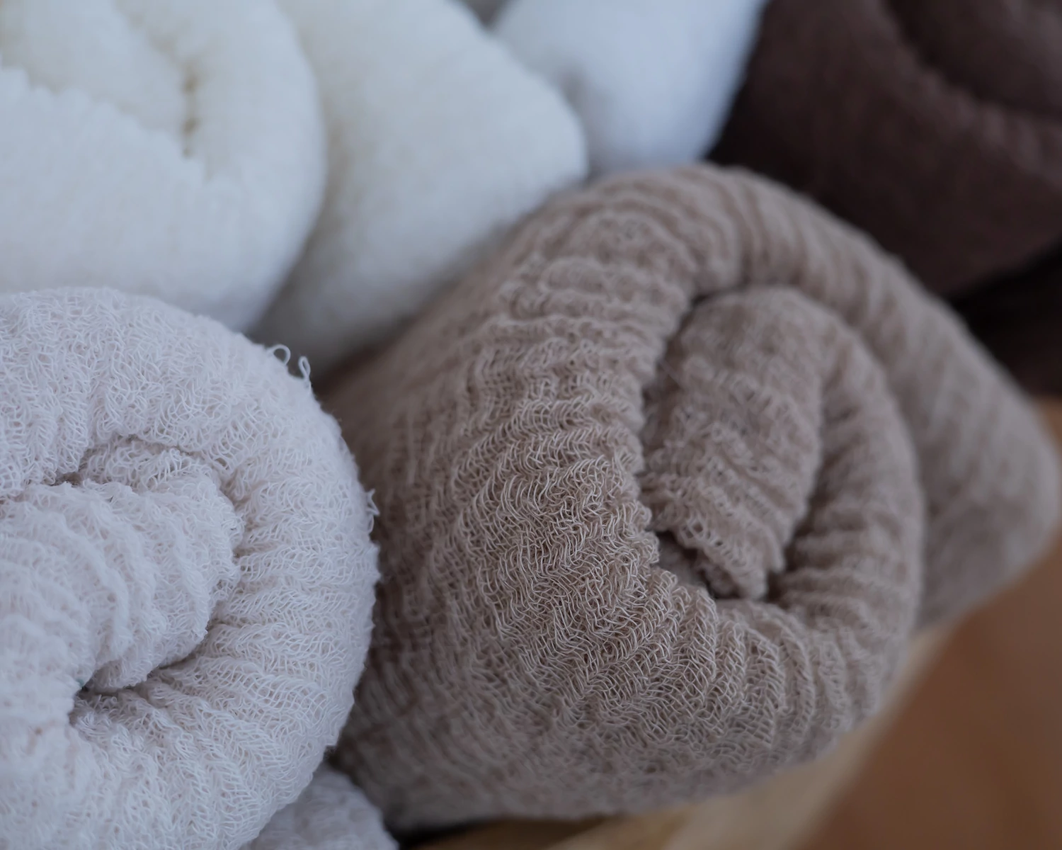 Ötrészes,  extra hosszú géz wrap szett - Natúr színek