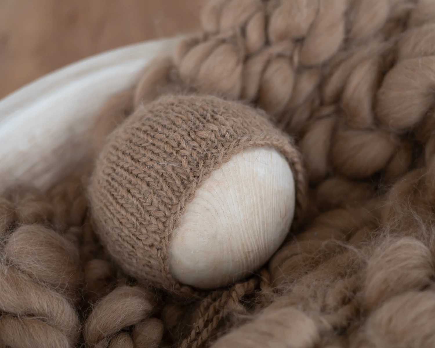 Meleg barna kézzel font alpaka gyapjú takaró + sapka szett