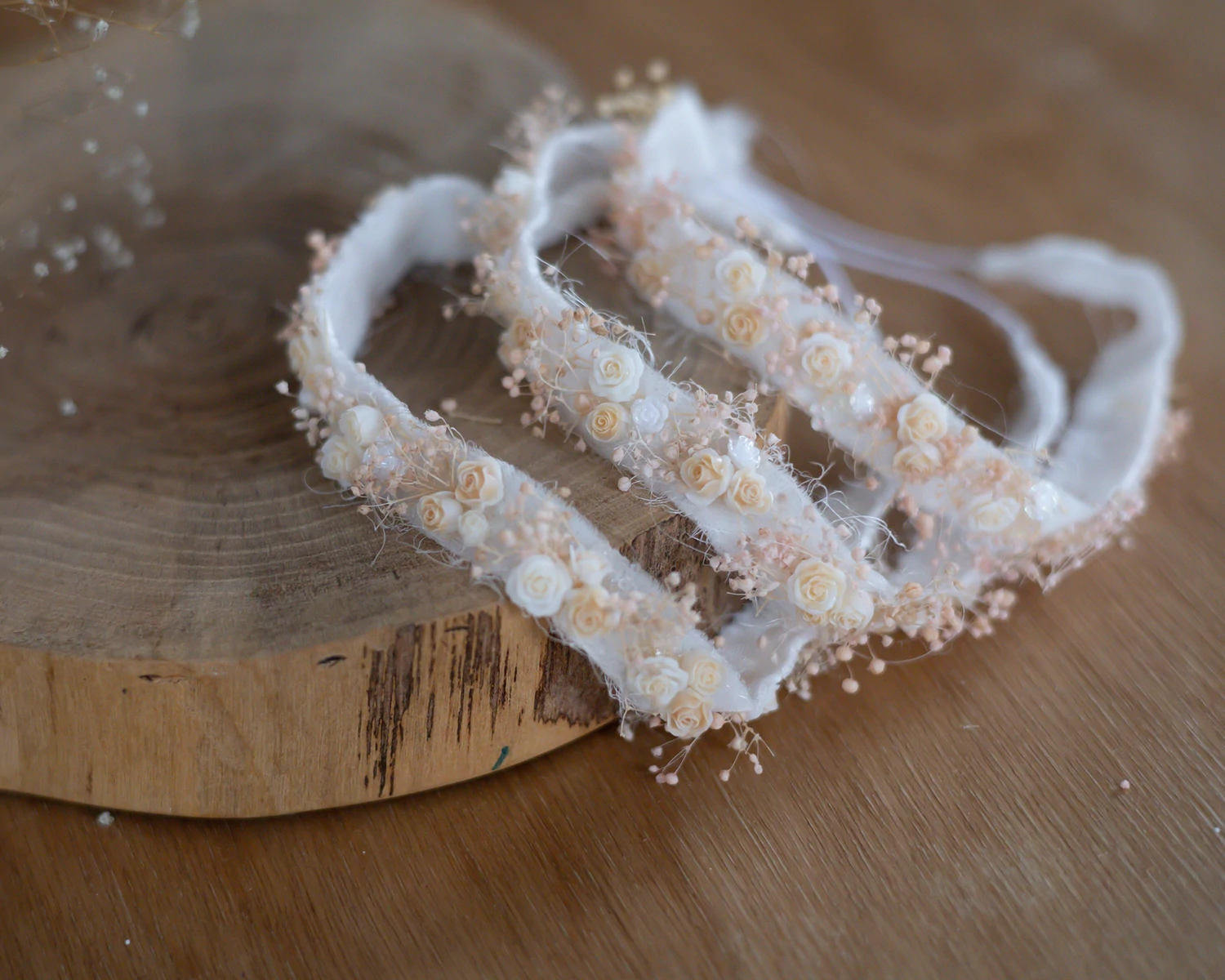 Halvány barack - elefántcsont, koszorú jellegű fejpánt