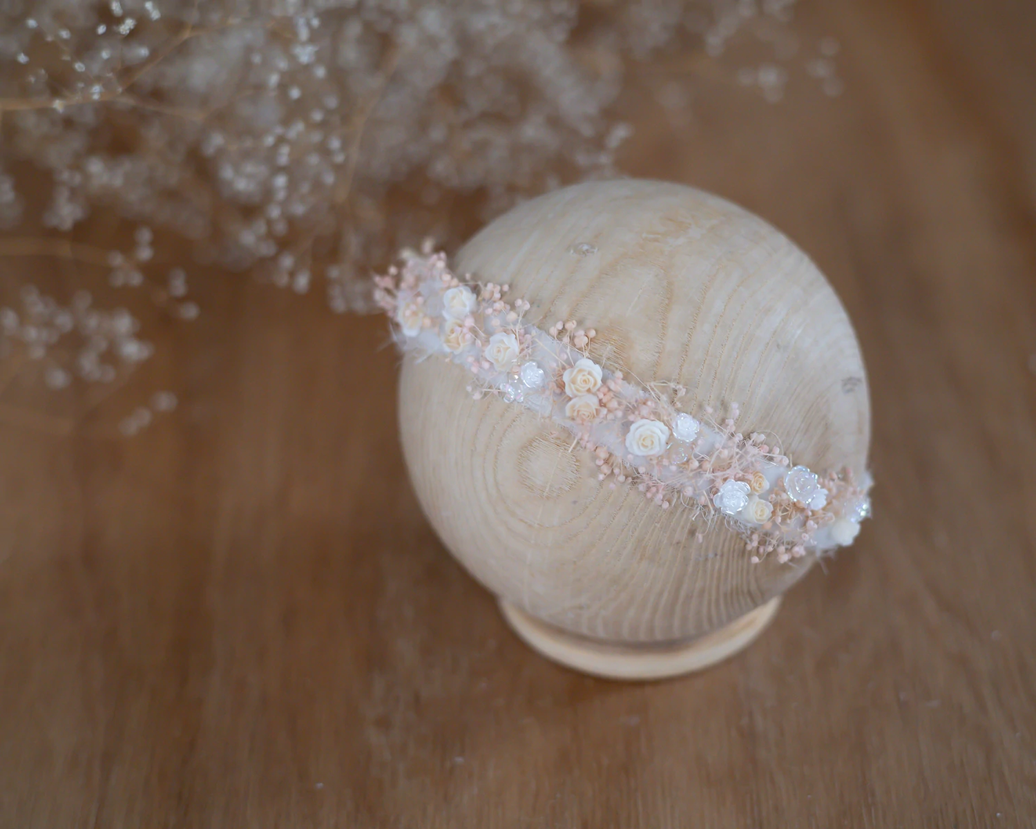 Halvány barack - elefántcsont, koszorú jellegű fejpánt