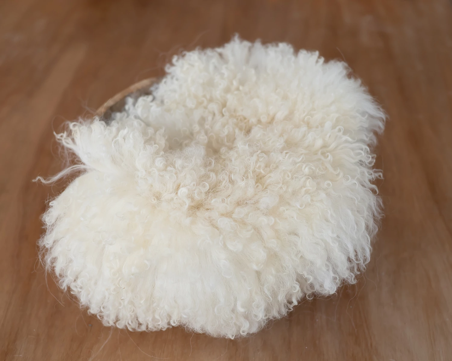Ivory White Flokati Fur - Large, Egg Shaped