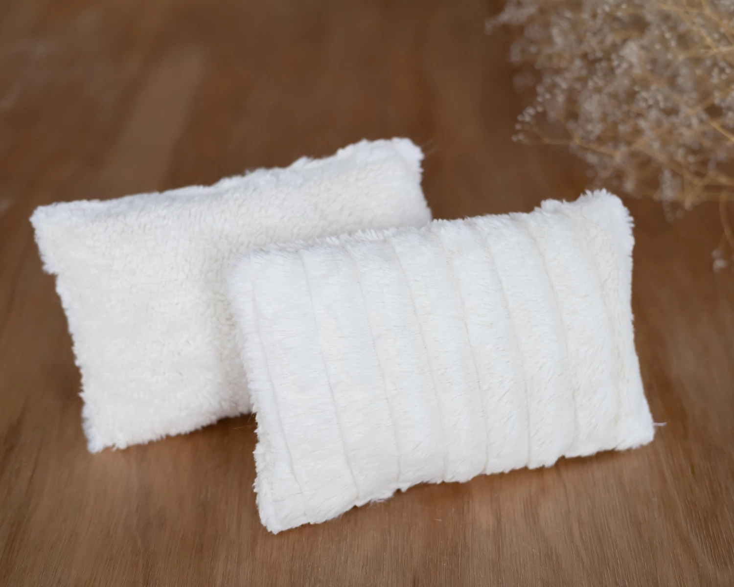 Off white plush posing pillow - newborn photo prop