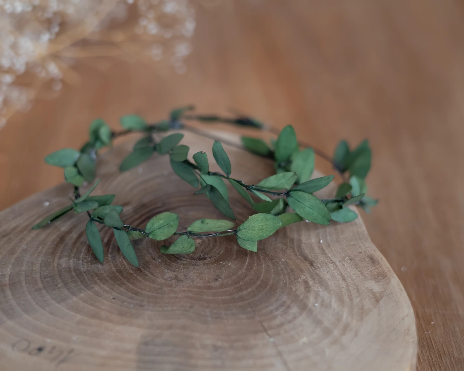 Green  headband with Leaf Newborn Size