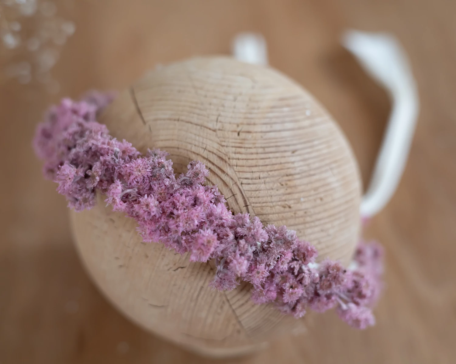 Mauve Floral Tie-Back Headband – Halo Style, Newborn to Adult Size