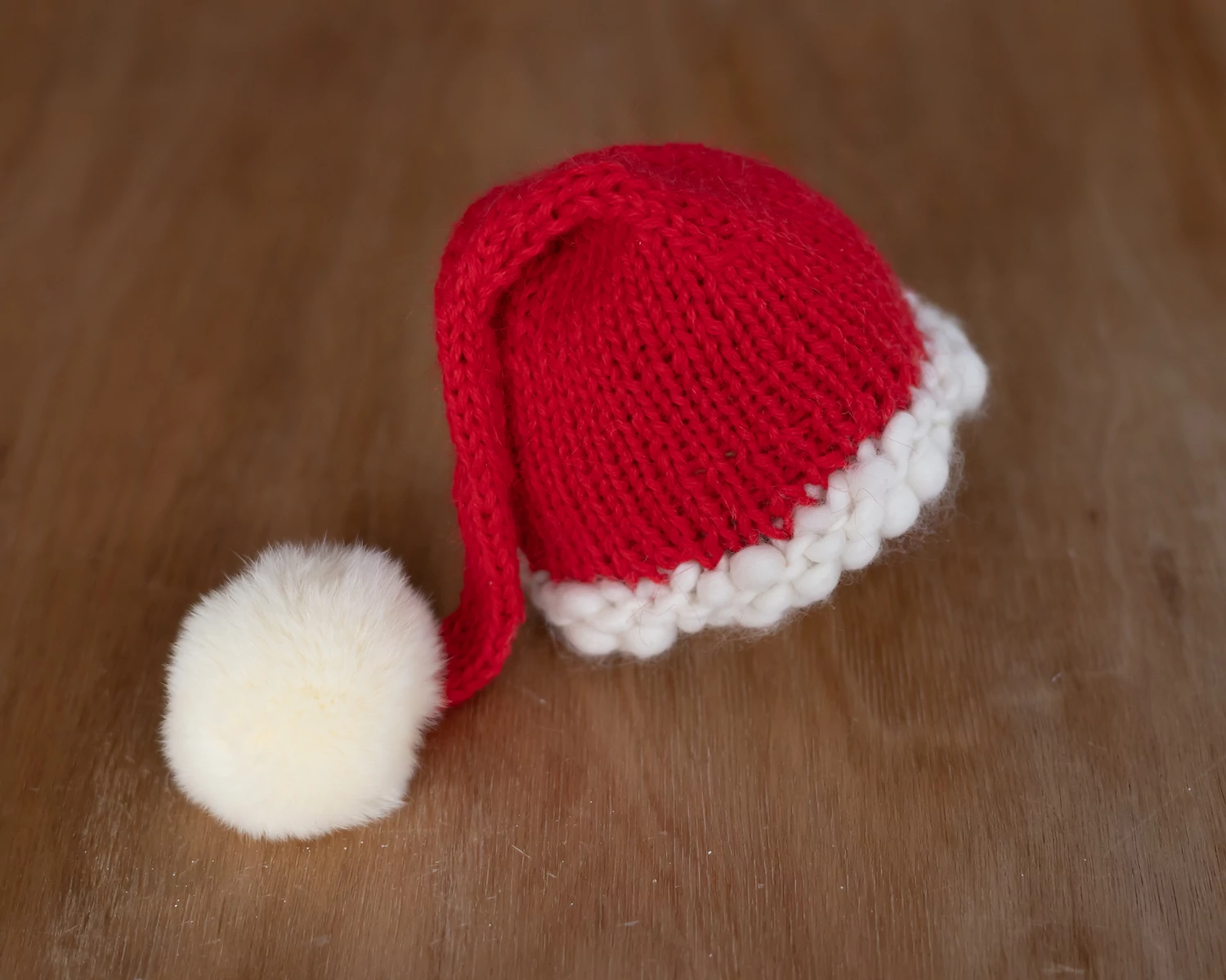 Red - Off White Newborn Santa / Sleepy Hat  NB size