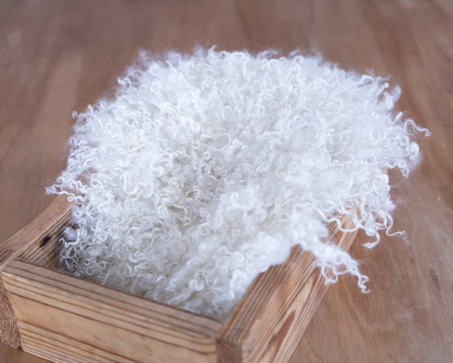 Ivory curly wool flokati  – medium size