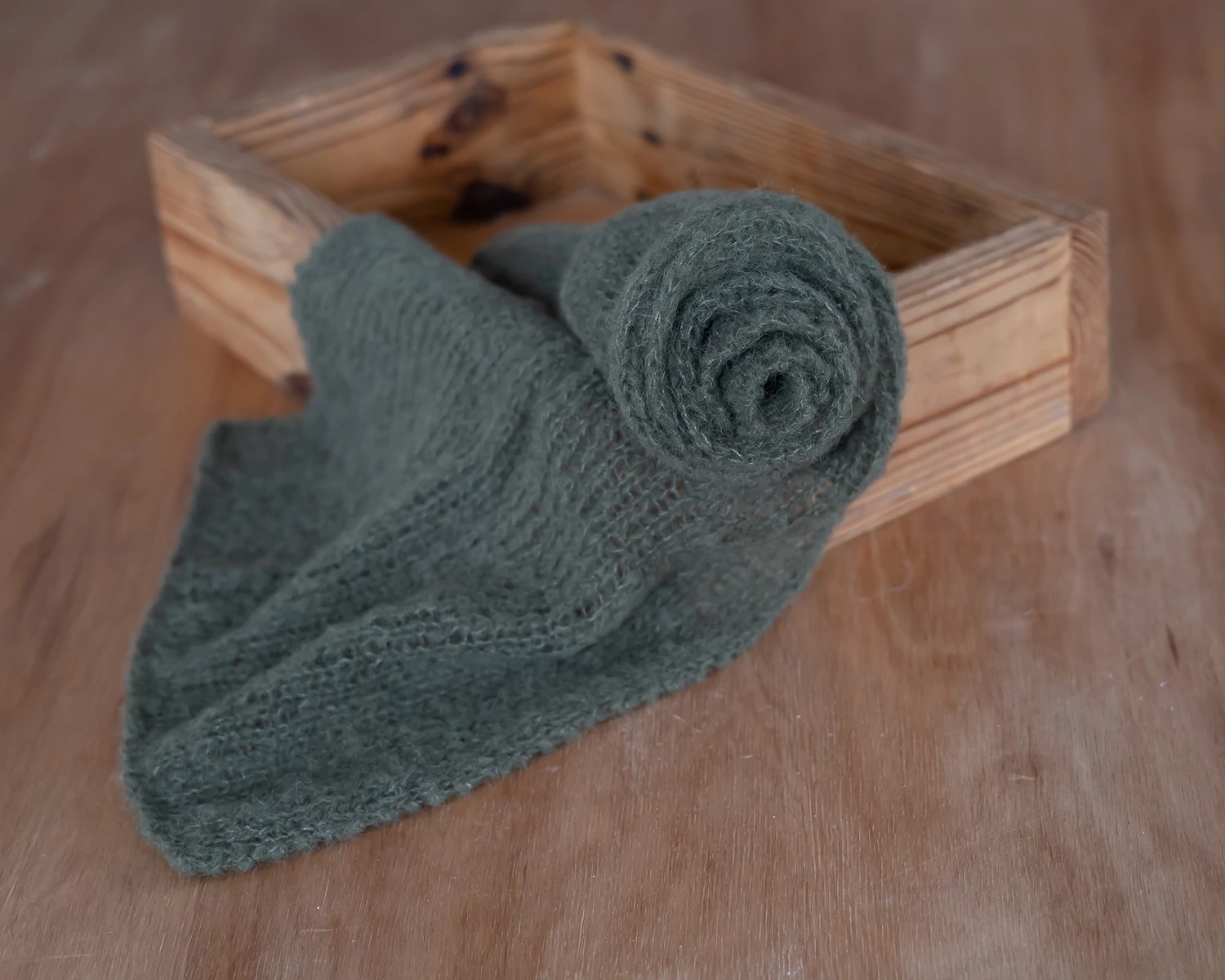 Forest green mohair knitted Wrap 150cm (59 in)  or set with the matching newborn Bonnet