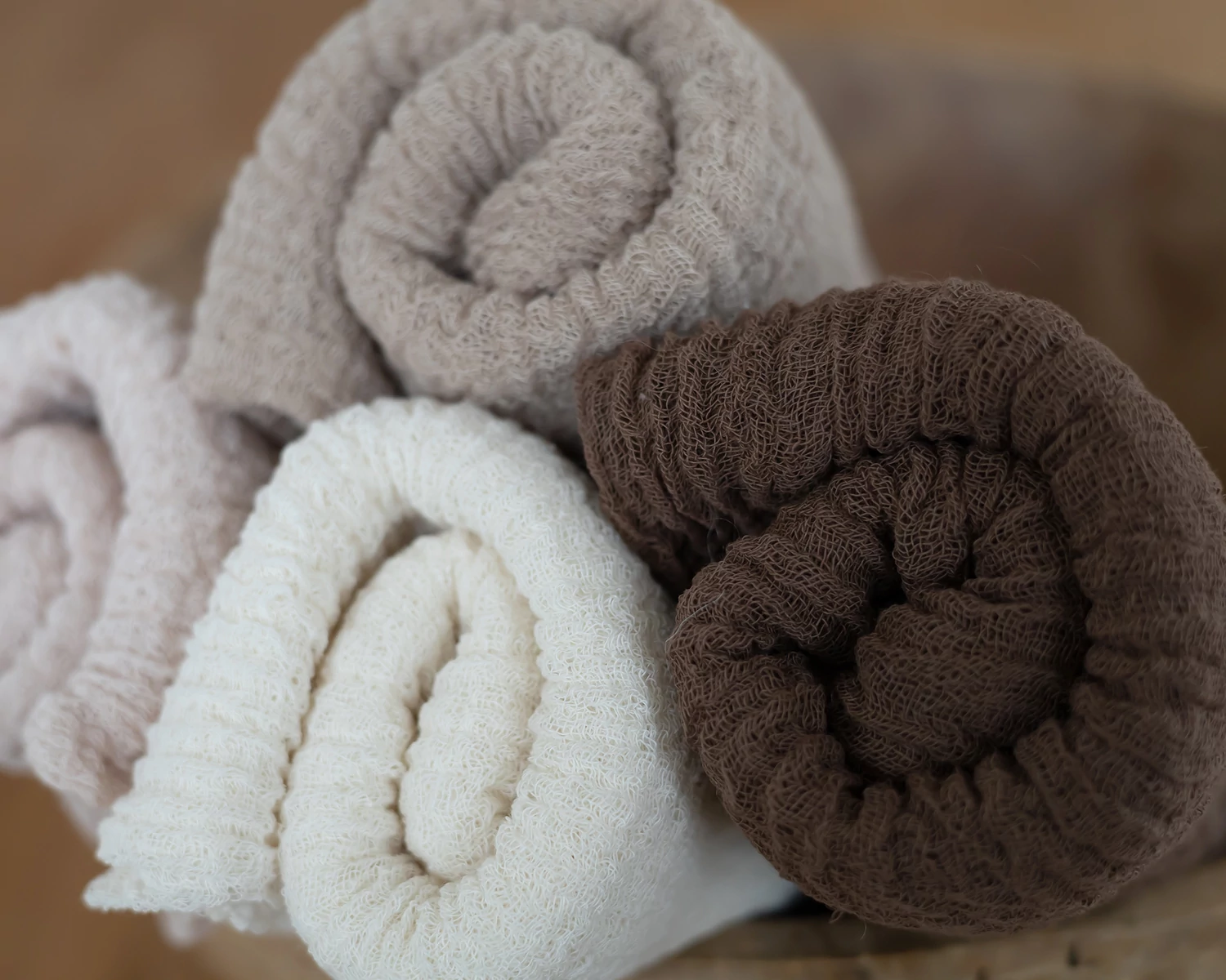 Four-Piece Extra Long Gauze Wrap Set - Earth Tones