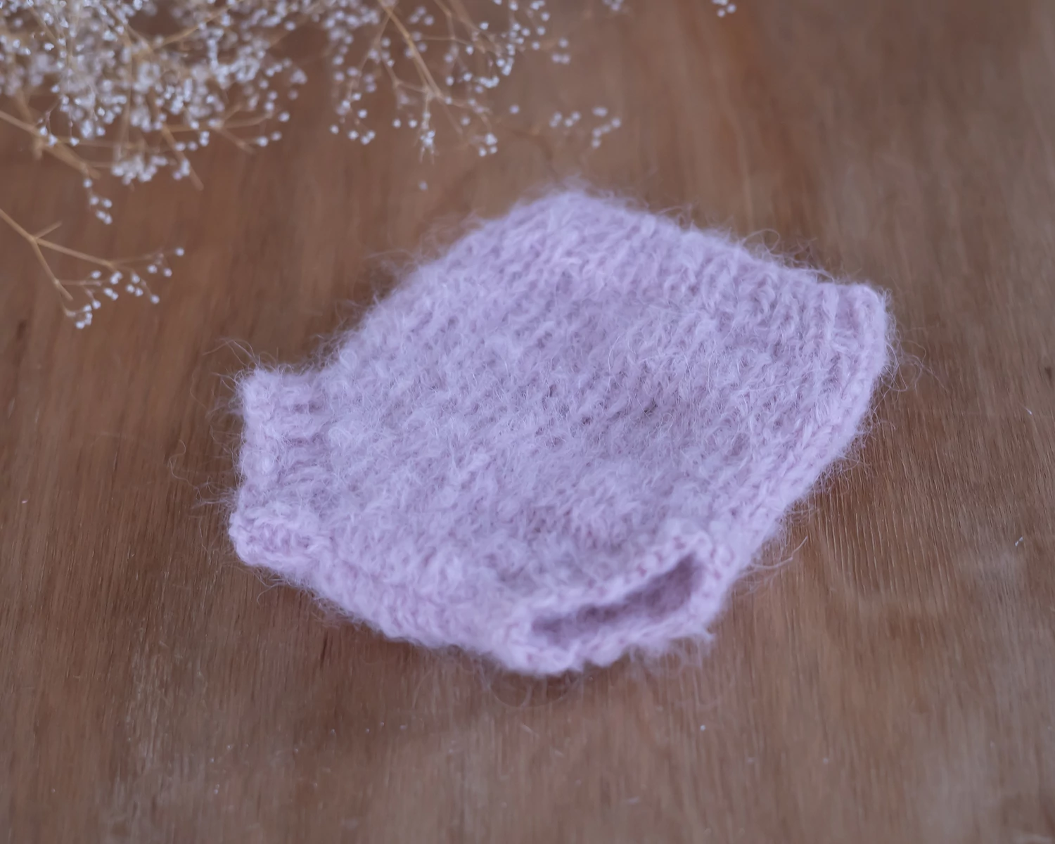  Light Pink Hand Knitted NB Pants - Diaper Cover