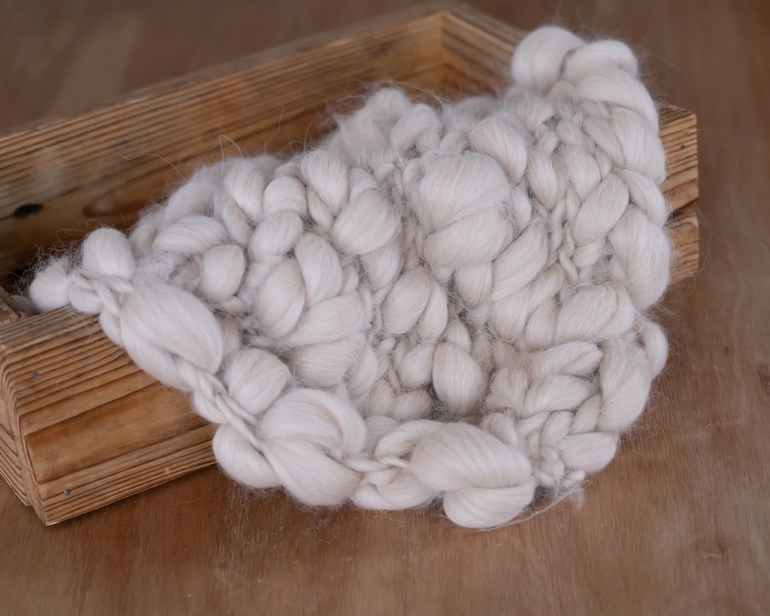 Sand Color Fuzzy Handspun Blanket / Layer