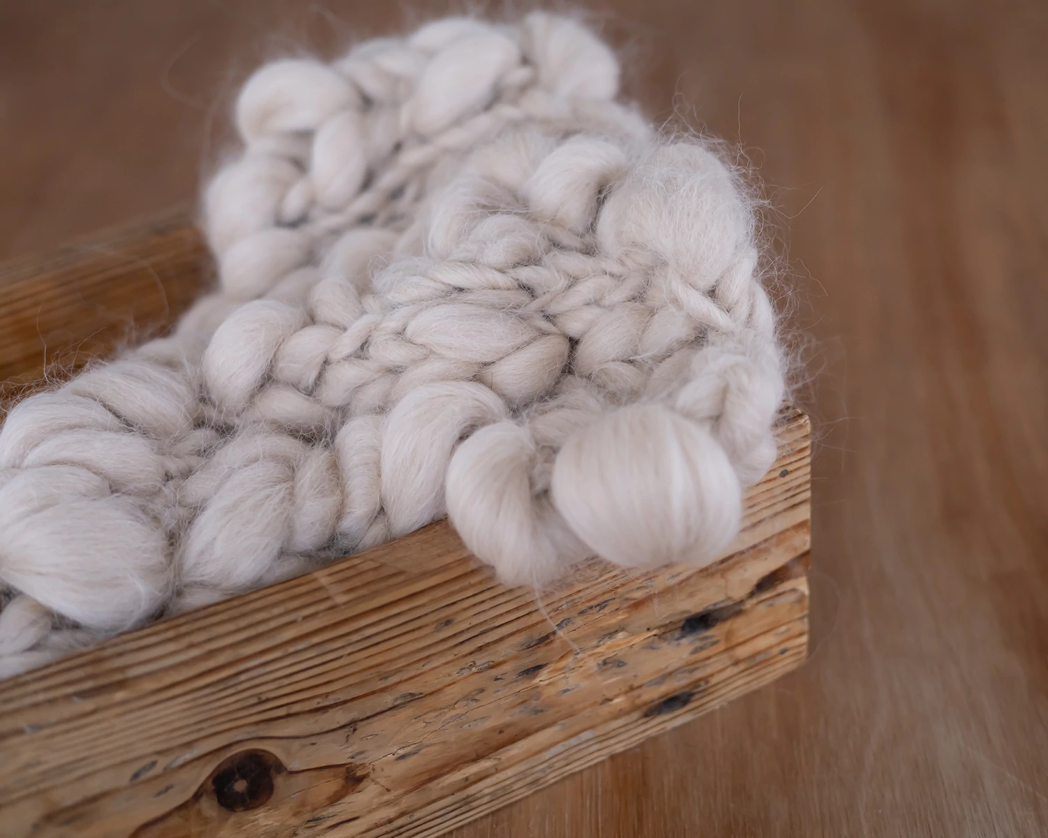 Sand Color Fuzzy Handspun Blanket / Layer