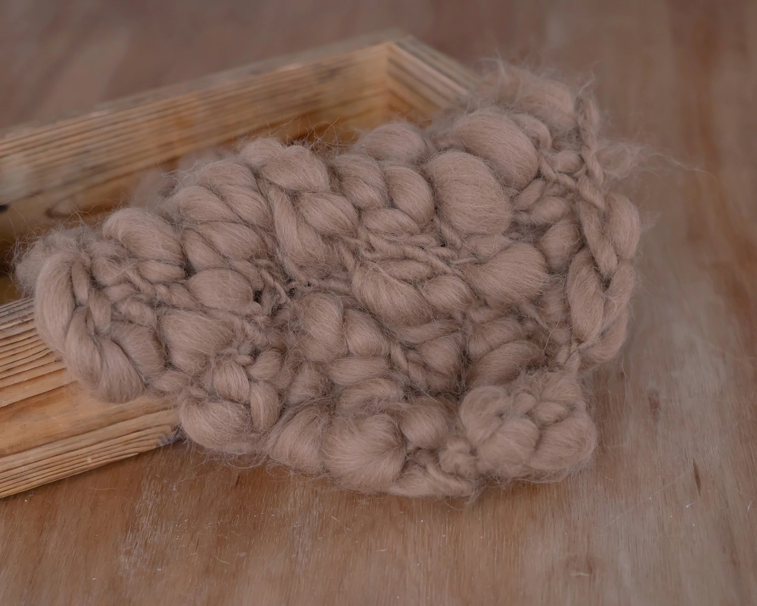 Brown Fuzzy Handspun Blanket / Layer