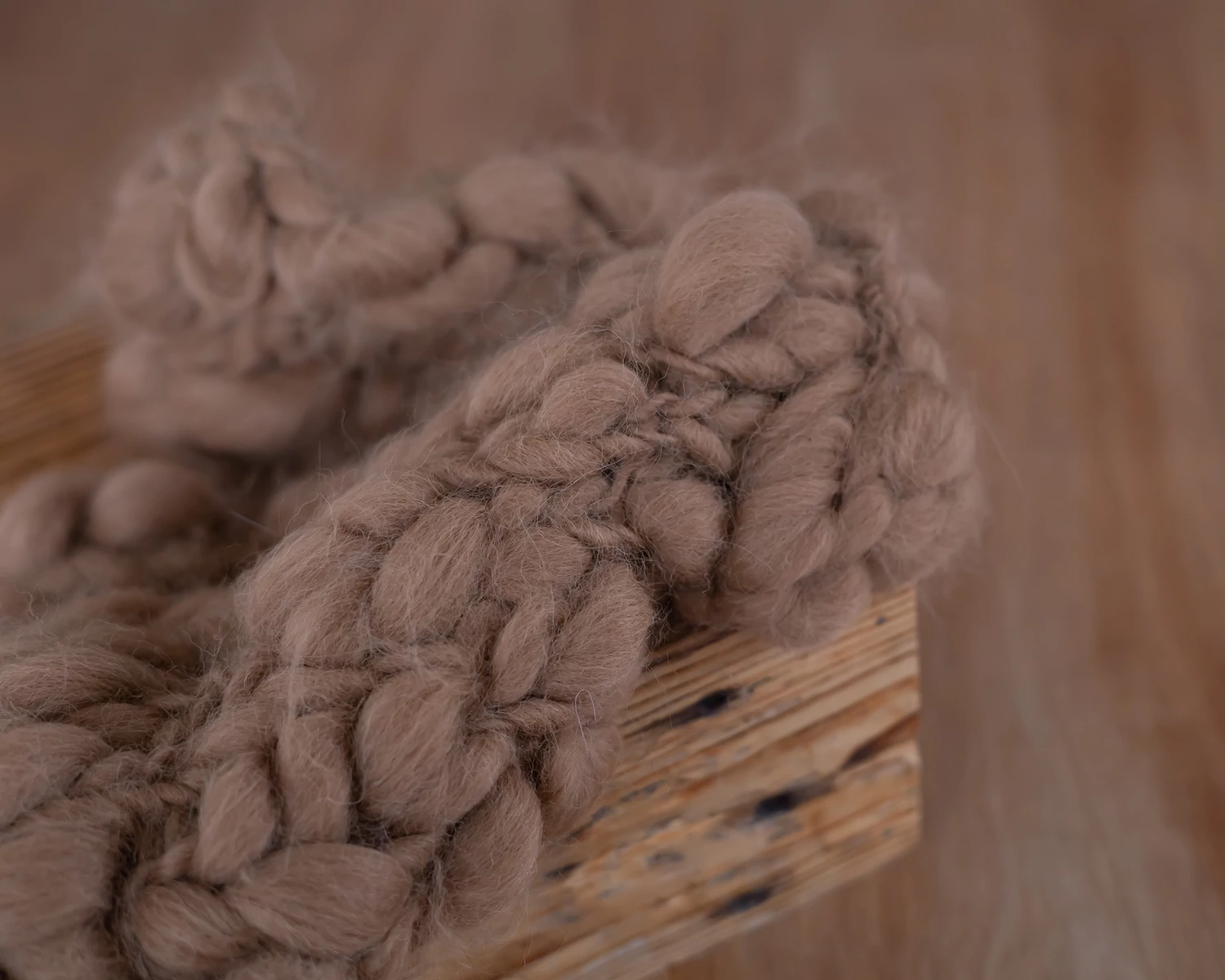 Brown Fuzzy Handspun Blanket / Layer