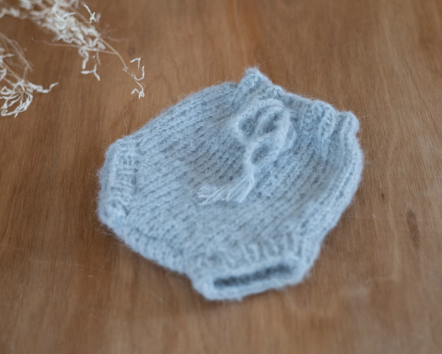  Light BlueHand Knitted NB Pants - Diaper Cover