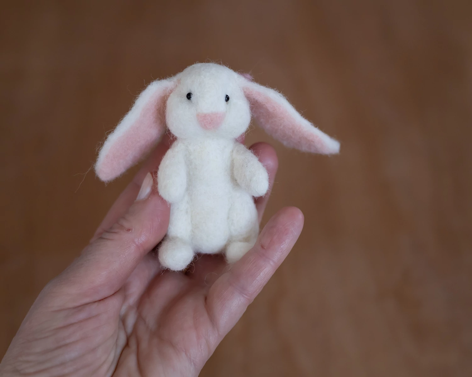 Felted Off-White Bunny – Newborn Photography Prop