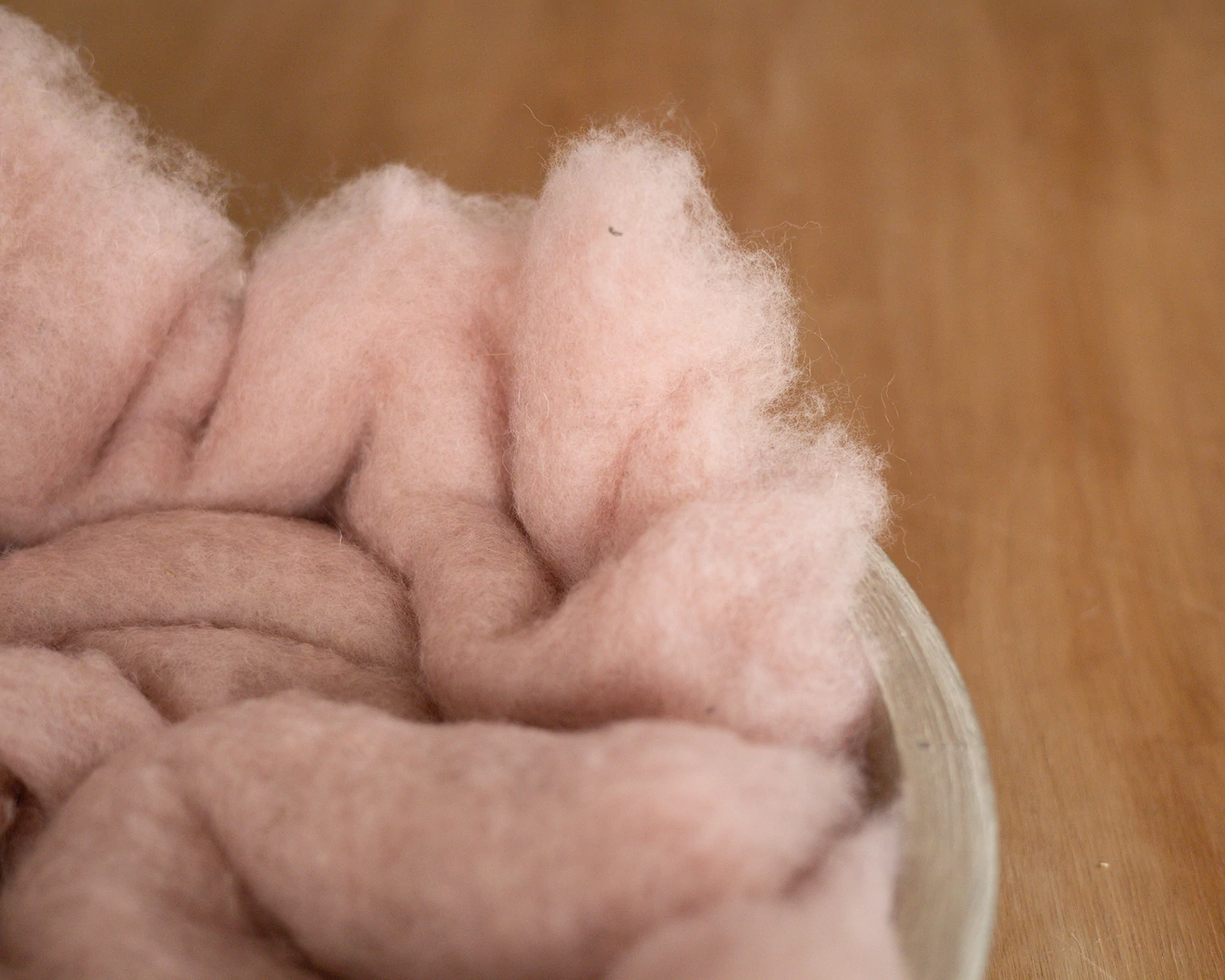 Pink Blush Wool Fluff Basket Stuffer - Middle Size