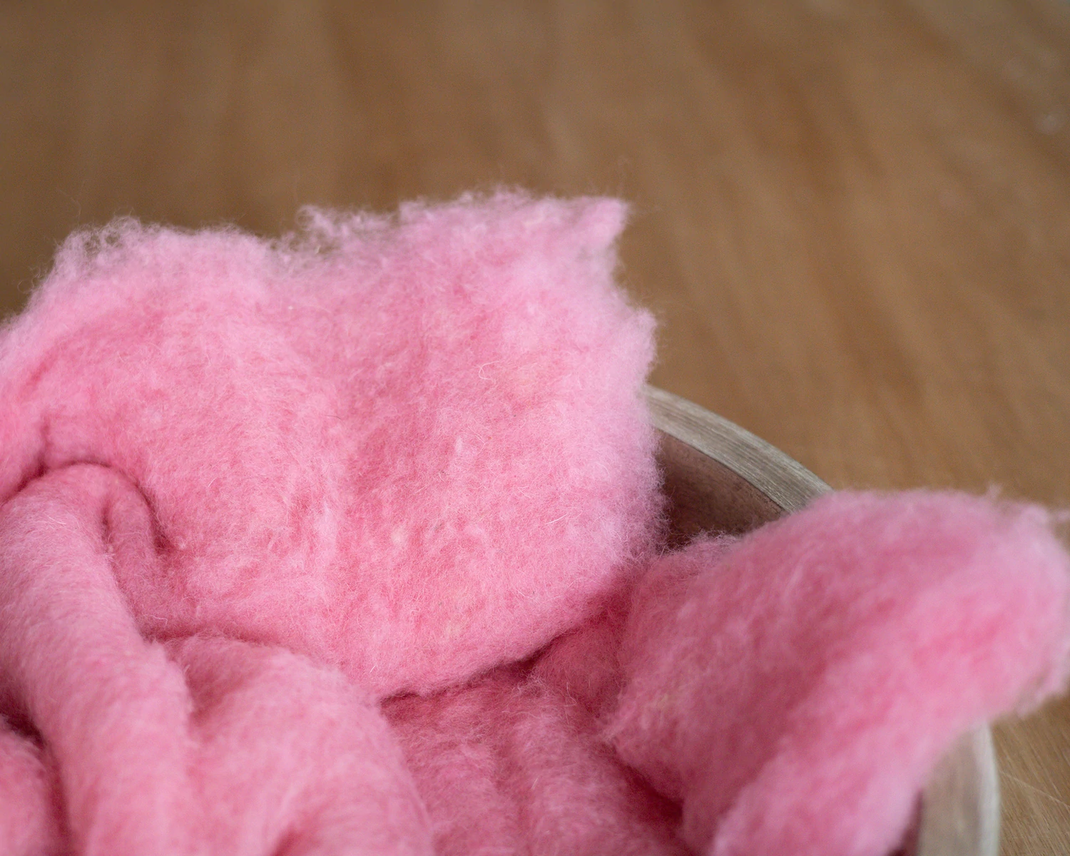 Pink  Wool Fluff Basket Stuffer - middle size