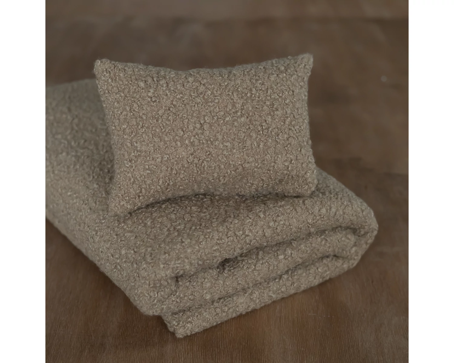 Boucle Beanbag Backdrop and Cushion set - Caramel