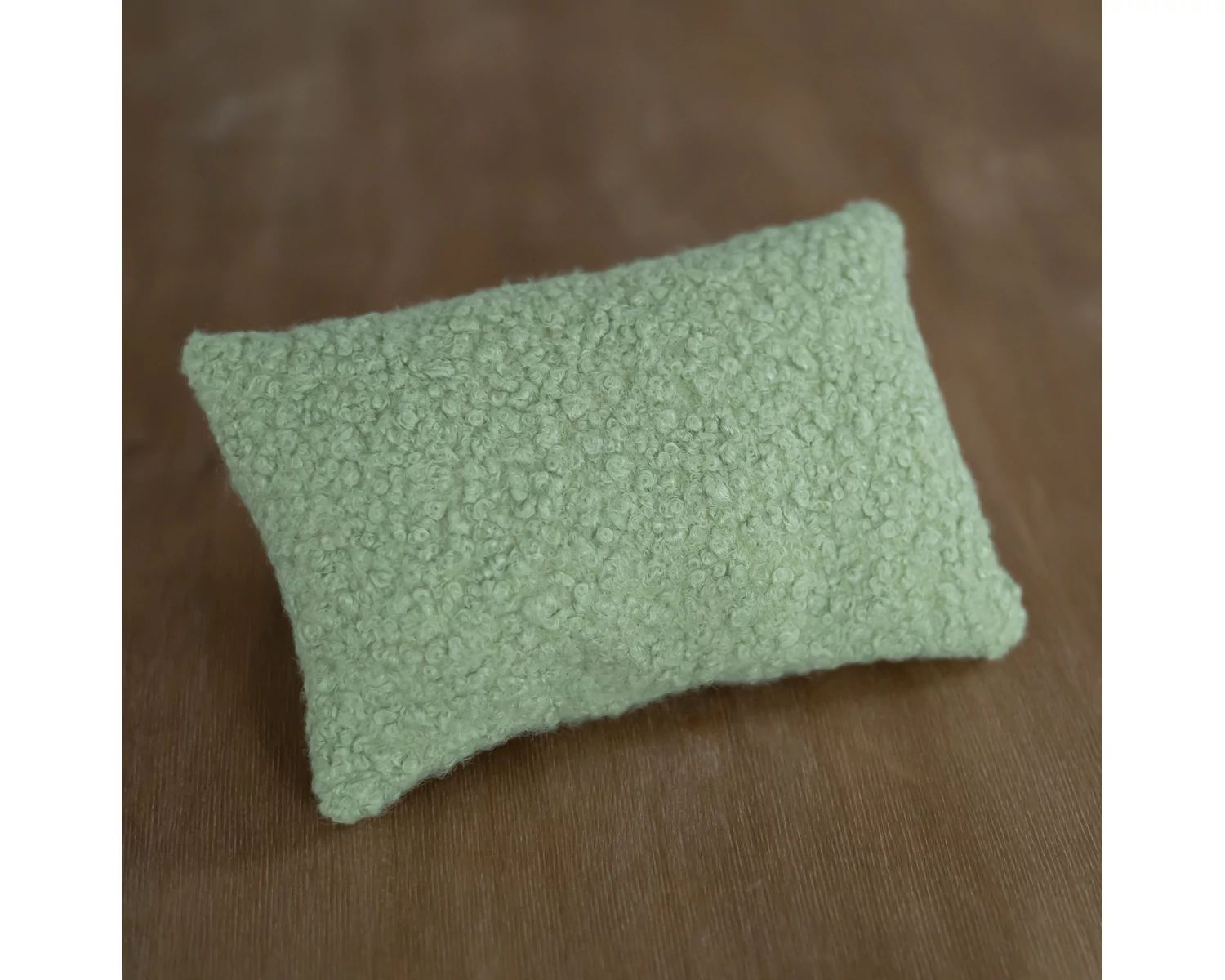 Boucle Pistachio Green posing pillow - newborn photo prop
