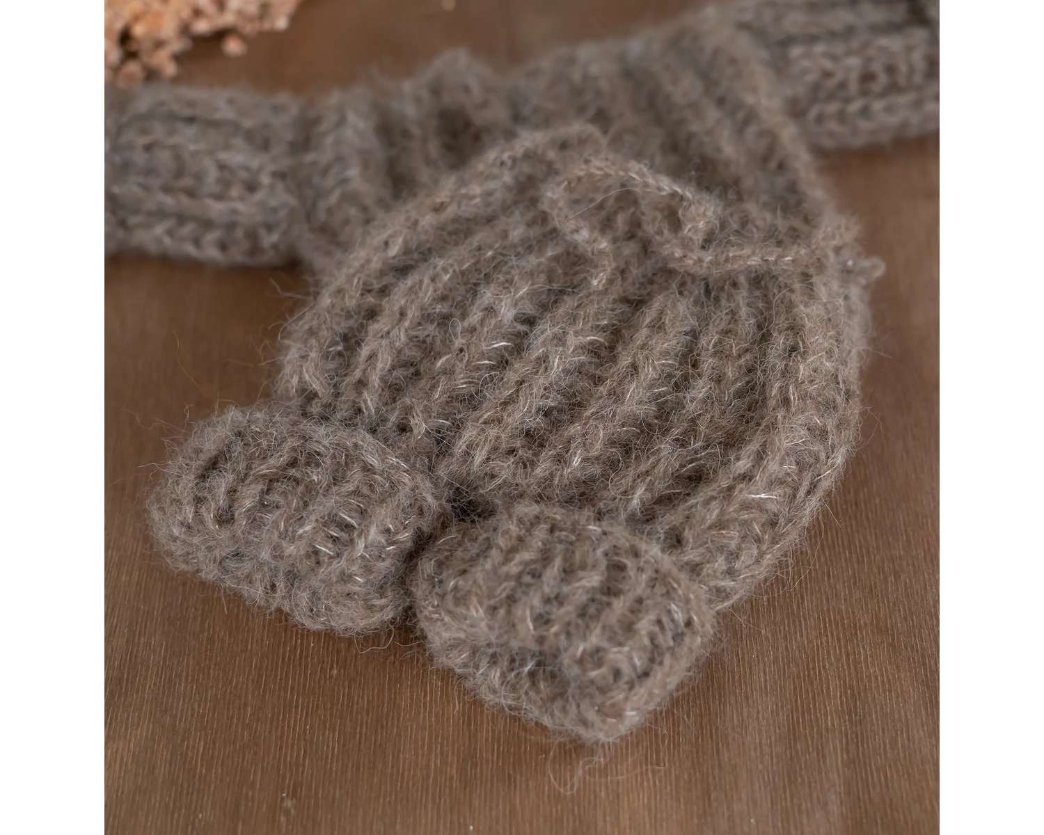 PRE - ORDER Hand-Knitted Light Brown Baby Pants 