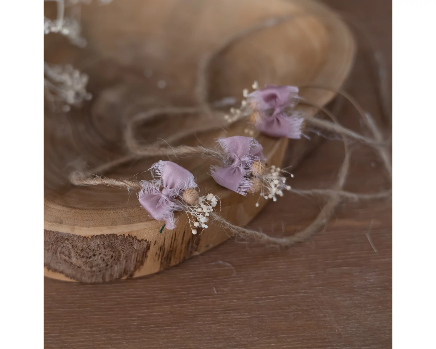 Rustic Bow Headband, Mauve