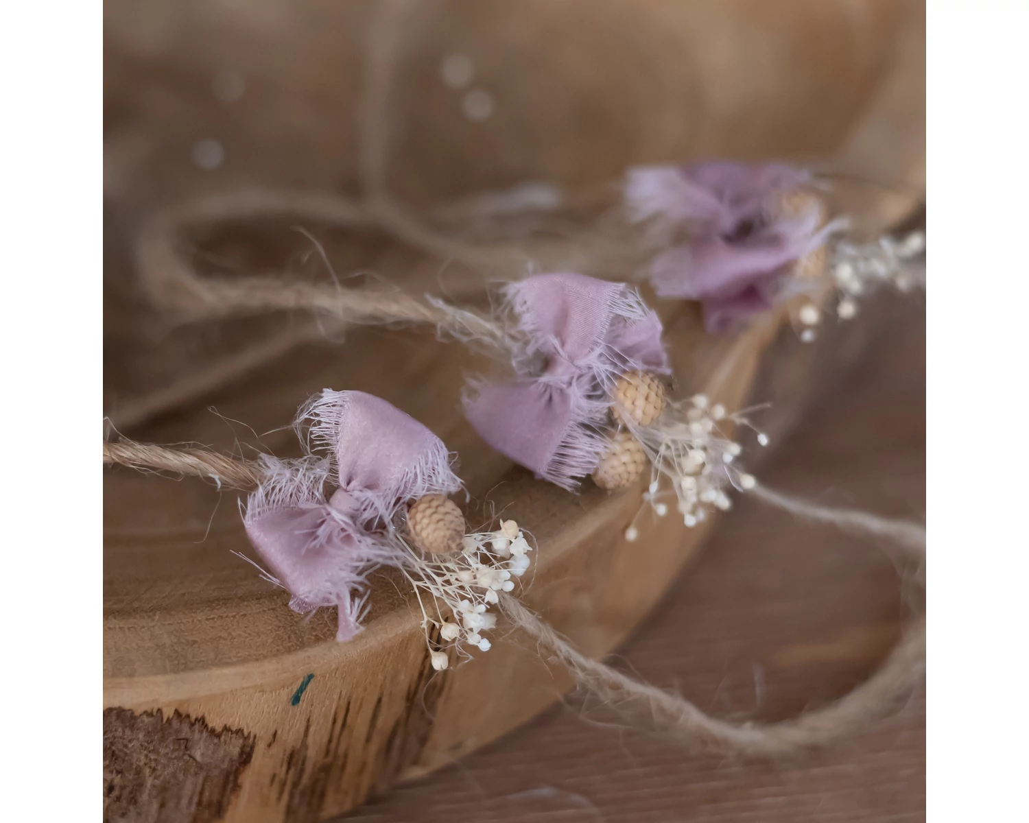 Rustic Bow Headband, Mauve